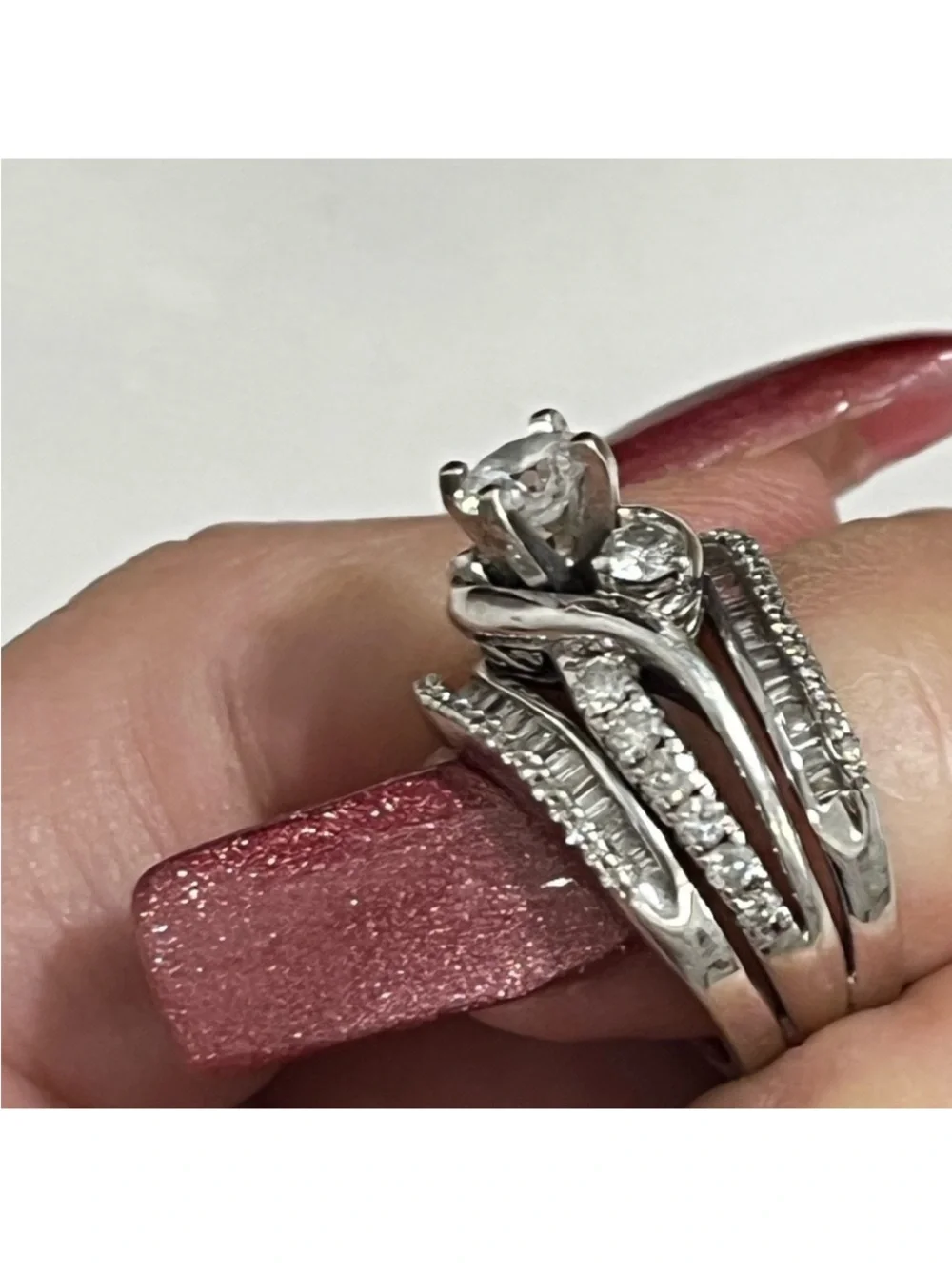 1.5CT 10Kt white gold wedding ring set